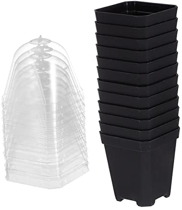 BESTonZON 12sets Vasi Per Piante Da Vivaio in Plastica Di Contenitori Per Piante Vasi Per Da Accessori Per Giardinaggio Esterno Supporti Per Piantare