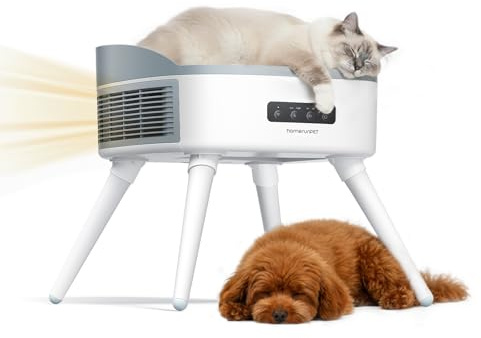 HomeRunPet Pet-Safe Space Heater with Heated Cat Bed - 2-in-1 Ceramic Heater for Room & Pets, 1300W Fast Heat, Energy Saving