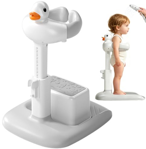 KIRJAUDU Soporte de Bañera para Bebés con Diseño de Pato, Asiento Antideslizante Ajustable, Soporte Ergonómico para Baño Seguro, Ideal para Bebés de 6 a 24 Meses
