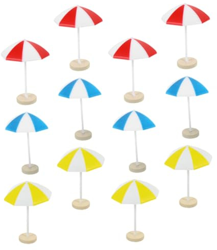 8pcs Mini Sun Umbrellas Pp Miniature Beach Props for Doll House