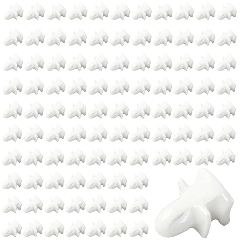 100 Stück Vorhanggleiter, Vorhanggleiter für Schienen, 17 * 11 * 11 mm, geeignet für Fenster, Türen, Duschtüren, Wohnmobile, Wohnwagen. (Weiß)