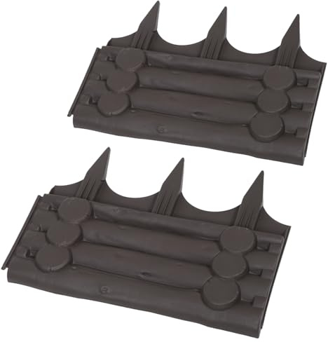 DECHOUS Recinzione da Giardino in Plastica Inserto Effetto Legno 2 Pezzi Bordi Decorativi per Aiuole e Orti Barriera Resistente alle Intemperie per Cortile Esterno e Protezione Animali