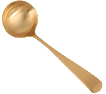 KIXZSAZ Cucchiaio da portata durevole progettato in rame 768 pollici x 240 pollici per ristoranti, buffet, riunioni e cene in famiglia, posate per la cena rame, Mestolo, 19.5x6.1 cm
