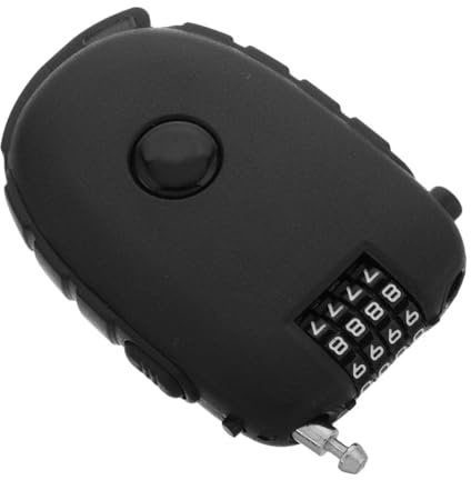 FOYTOKI Portable Retractable Steel Cable Lock with Stretchable Wire for Bicycles and Strollers, Lightweight Adjustable Combination Bike Lock for Outdoor Cycling Security