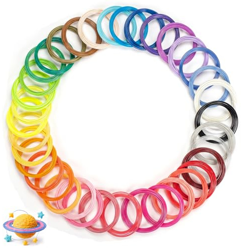 Kanzith 3D Stift Filament 40 Farben Set 1,75mm PLA, 120m gesamt | PLA Nachfüllmaterial Kompatibel mit MYNT3D & SCRIB3D, nicht für 3Doodler Start+