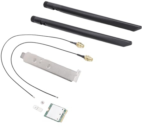 Cosiki Scheda Wireless WiFi 7, Modulo Adattatore di Rete M.2, Doppie Antenne Esterne da 5,8 Gbps con Supporto 2,4G 5G 6GHz e 4K QAM, Ideale per 11 Laptop