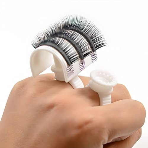 XXL Lashes Brücken-Ring für Wimpernverlängerung, U-Band-Ring für Wimpernstreifen, Wimpernhalter mit Klebebecher, U-förmiger Wimpernring, Wimpernband-Haltering, Kleberingbecher U-Form-Wimpernhalter-Palette