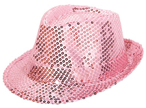 Unbekannt Rosa Partyhut * Pailetten * für Groß und Klein zu Karneval oder Party // Geburtstag Kindergeburtstag Deko Spass Kinder Feier Verkleidung Kostüm Lady Dame Frau Mädchen Spaß Hut pink