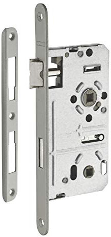 Serratura da incasso per bagno e WC, destra, asse 55mm, estremità arrotondate, 1 chiave - THIRARD