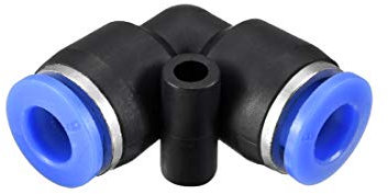 sourcing map Plastic Elbow Push to Connect Tube Fitting 6mm Tube OD Pneumatic Air Push Fit Lock Fitting Blue 15pcs