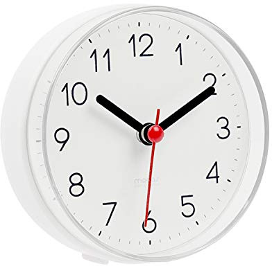 mooas 2WAY Silent Waterproof Bathroom Clock (White)