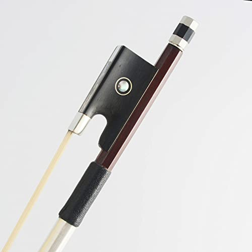 VINGOBOW Brasilien Holz Geigenbogen Geigen Geigenbogen (1/4) Größe 56 cm Ebenholz Frosch gut ausbalanciert süßer Klang natürliches Pferdehaar