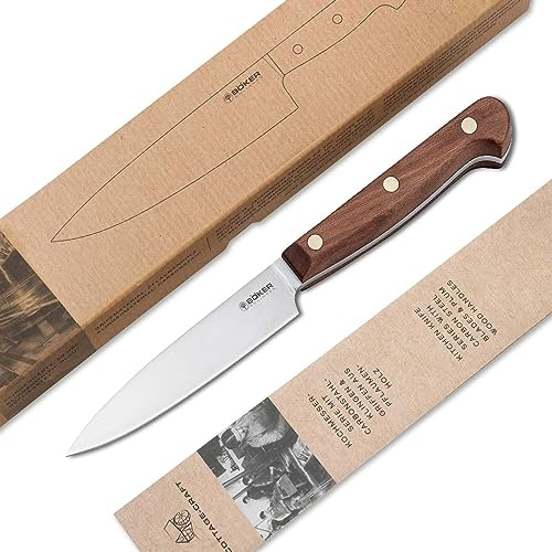 BÖKER SOLINGEN® Cottage-Craft - Profi Spickmesser handgemacht - Officemesser mit Holzgriff - scharfes Allzweckmesser - Garniermesser in Geschenkbox