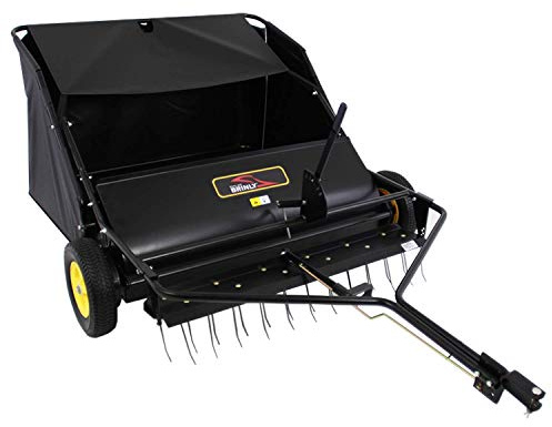 Brinly STS-42BHDK-A 40 Tow-Behind Lawn Sweeper with Dethatcher and Hamper Windscreen