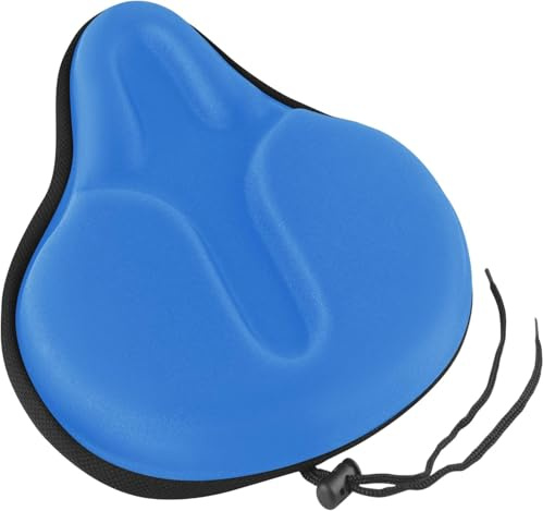 MSDADA Housse de Selle pour Homme et Femme - 29 x 27 cm - Doux et Confortable - Respirante - Large Housse de Selle de vélo pour VTT, vélo de Course, vélo d'appartement (Bleu)