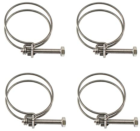 Lot de 4 colliers de serrage à double fil 95-100 mm en acier inoxydable