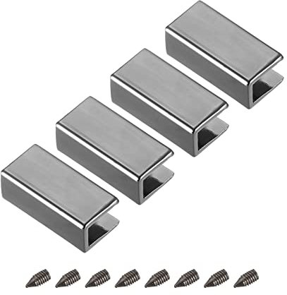 sourcing map 4Stk. Gürtelschnalle Endspitze Zinklegierung Reißverschluss Clip Strap Endkappen für Leder Nähen Dekoration DIY Zubehör (0.95 Zoll Schwarz)