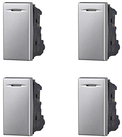 4 Pezzi Interruttore Unipolare, Compatibile Con Bticino Axolute (Grigio)