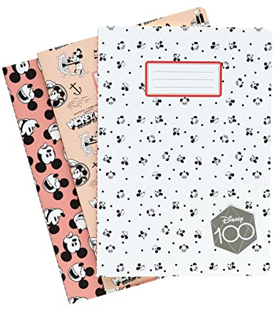 Grupo Erik Disney Mickey Mouse 3er Pack Notizbücher A6 - Notizbuch klein A6-3 Notizbücher Dotted - Notizblock A6 offizielles Lizenzprodukt