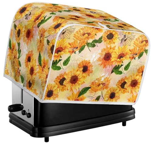 Kuiaobaty Sunflowers Toaster Cover 2 Slice,Yellow Flowers Premium Toaster Cover Kitchen Accessories,Appliance Dust and Fingerprint Proof
