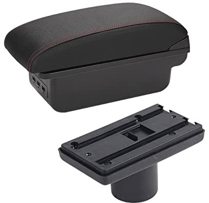 Compartimento Reposabrazos Coche para Seat para Ibiza 6j 6L Contenido Central Caja De Almacenaje con Portavasos Cenicero Productos con USB (Color : B1 3USB)