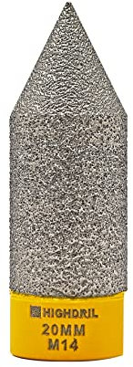 HIGHDRIL Diamant Fasenfräser - Diamant Senkfräser mit M14-Gewinde für 20mm(4/5) Lochvergrößerung Formgebung Trimmen in Porzellan, Keramik, Fliesen, Granit, Marmor, Quarz