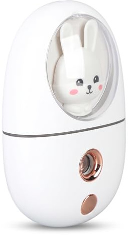 Tragbarer Gesichtsnebelzerstäuber, niedliches Tier Mini Augen Gesichtsbefeuchter mit 35ML Wassertank, 501mAh USB wiederaufladbarer Gesichtsdampfer für Büro Reisen, für Familie