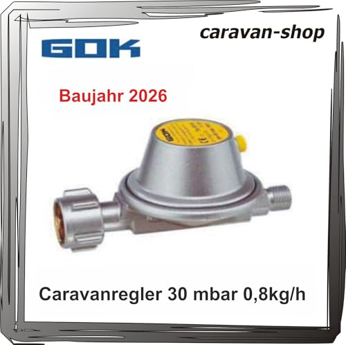 Druckregler für Caravan Wohnmobil 30 mbar 0,8 kg/h, Wohnwagen, Gasregler