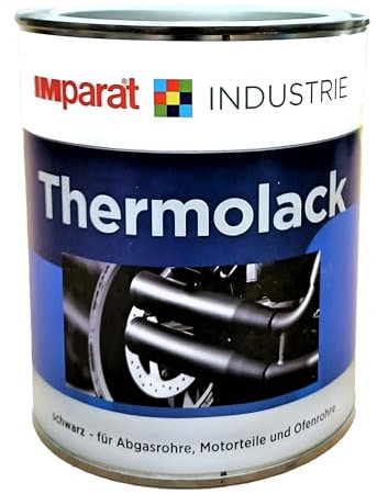IMparat | Thermolack | Hitzebeständiger Lack | Schwarz | Auspuff | Motoren | Ofenrohre | Korrosionsschutz | 0,75 Liter