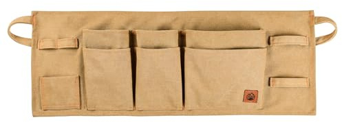 MAKALU Canvas Waist Tool Apron/Waist Utility Apron/Carpenter Waist Apron (Light brown, S)