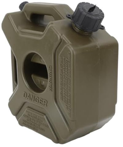 Headerbs Oil Petrol Storage Cans, ABS 3L 0.75 Gallons Gas Can Fuel Tank Emergency Backup Tank Green for Most Car Motorcycle UTV ATV Off Road Vehicle (with Bracket)