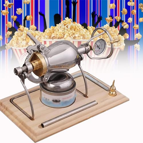 WDDEYYDS 300ml Popcornmaschine Mini Retro Familienparty-Spaß süßes salziges Popcorn Maker mit Manometer 304 Edelstahl Popcorn Maschine für Party Kino