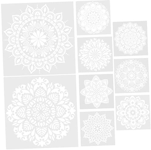 CIMAXIC Mandala-schablonen Zeichenvorlagen – 8 Stück Wandmalerei-schablonen Schablonen Wandkunst- Zum Basteln