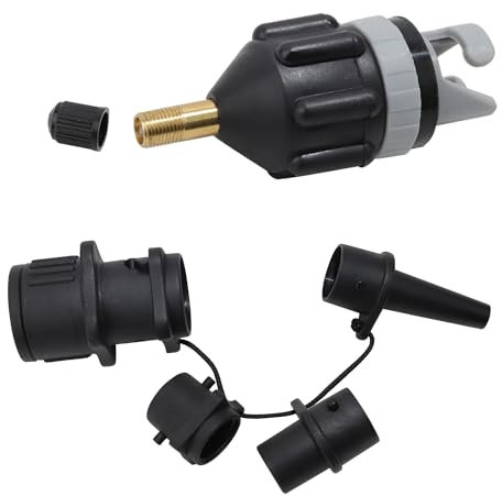 ZDNT Sup Ventil Adapter,Sup Pumpe Adapter,Schlauchboot Ventiladapter,Sup-Pumpenadapter Adapter,Aufblasbarer Adapter mit 4 Gasdüse,Für Schlauchboote, Stand Up Paddle Board, Aufblasbarer Bett