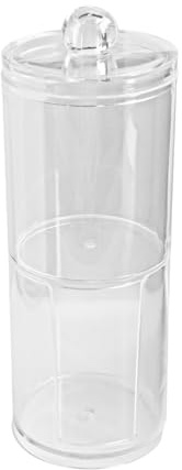 Thyonta Transparent Cotton Pads Storage - Double Layer Make Up Pads Container with Lid 2 in 1 2 Layers Swabs Holder for Vanity, Dental Picks, Hair Bands, Hair Clip, Bathroom