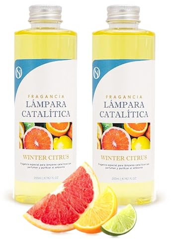 M MAMA MANUELA Pack Ahorro 2X Fragancias para Lámpara catalítica 200ml: Aroma Winter Citrus. Disfruta de tu Aroma Favorito Durante más Tiempo.