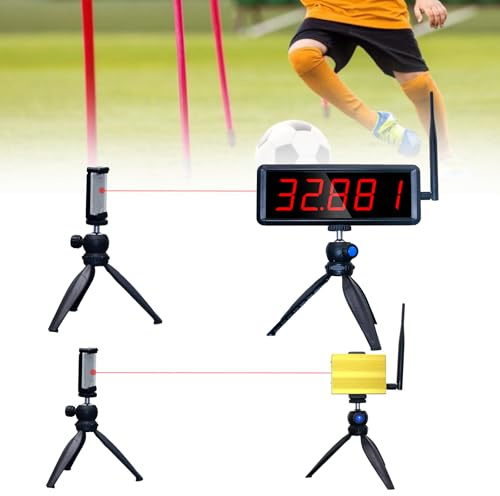 Ousmile Chronomètr Laser Sans Fil pour Sprints, Chronomètre Laser pour Piste 40 60 Yard Dash, Course Horloge de Course pour Entraînement de Vitesse