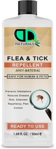 DD Teck Flea & Tick for Home, Dogs & Cats – Lick-Safe, Fast-Acting Flea Made with Essential Oils – Controls Fleas, Ticks, Lice & Mites – Safe for Pets, Humans & Indoor Household Use (50ml Cap)