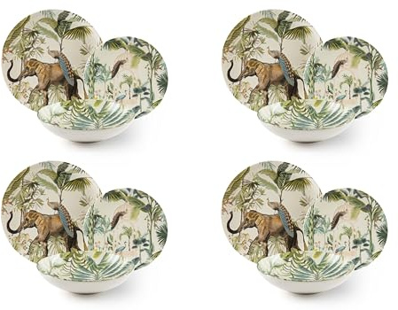 Excelsa Kabir Servizio Piatti 12 Pezzi, Ceramica, Set 4 Persone, Multicolore