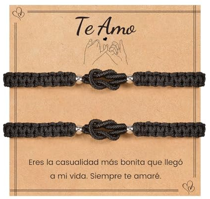 VU100 Pulseras para Parejas Regalo para Parejas Pulsera Hilo del Destino Pulsera de Protección de Suerte Regalos Aniversario San Valentín Navidad Cumpleaños para Novio Novia Mujer Hombre