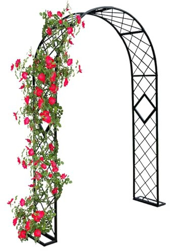 Arche de jardin en acier robuste - 220 x 230 cm - Résistante aux intempéries - Pour plantes grimpantes - Pour intérieur ou extérieur - Décoration de mariage