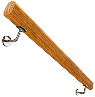 Pasamanos de madera de roble para escaleras interiores y exteriores, barandilla de entrada antideslizante para escaleras, balcón y entrada de casa
