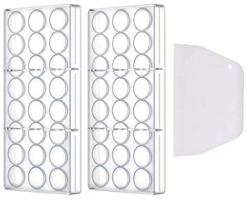 Stampi Per Cioccolato Da 2 Pezzi, Raschietto Per Pasta Da 1 Pezzo, Stampo Per Cioccolato Trasparente, Stampo Rotondo Per Dessert, Stampo Da Forno Fai-Da-Te, Cubetti Di Ghiaccio