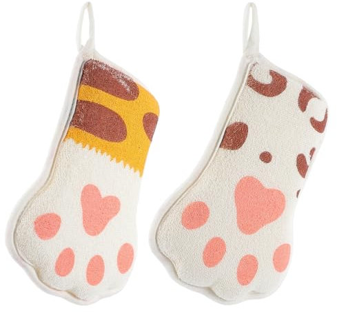 TOYANDONA 2stücke Niedliche Cartoon-pfoten-badetücher Junge Mädchen-badewaschhandschuhe Weiche Und Saugfähige Kinderhandtücher Für Kleinkinder Für Tägliche Körperpflege Baden