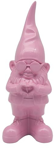 Lesser & Pavey Gnomes Home Decor Figurines & Ornaments For Home & Office | Decorative Home Accessories Statues For Indoor & Outdoor | Lovely Gifts for Women & Men Love Hand Pink 20 Cm