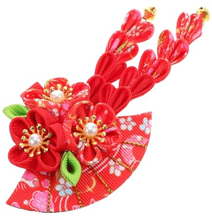 BESPORTBLE Japanische Haarnadel mit Blumenquaste Traditionelles Kopfschmuck-accessoire Handgefertigt aus Stoff für Damenfrisuren und Anlässe