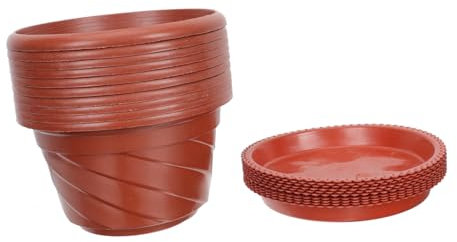 UPKOCH 10 Ensembles Pots de Fleurs Plastiques Ronds pour Plantes Chlorophytum Plateau