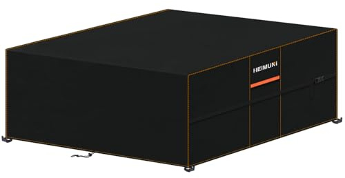 HEIMUNI Skydd för Tträdgårdsmöbler 250x250x90cm Överdrag för Trädgårdsmöbler, Rektangulärt Möbelöverdrag för Trädgårdsbord, Vattentätt Vindtätt Trädgårdsmöbelöverdrag, Överdrag för Utemöbler