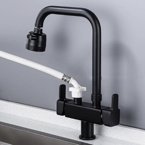 XSDSM Robinets D'Évier De Cuisine Robinet Lave Vaisselle Rotable Mitigeur Cuisine,Noir