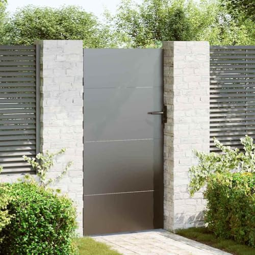 Festnight Puerta Jardin Metalica, Puerta para Valla Acero Oxidado, 105 x 175 cm,Type-3